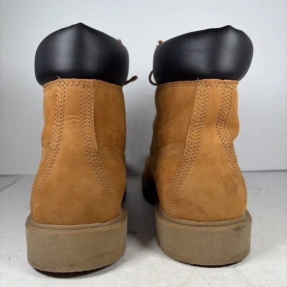 Size 9.5 Timberland 6 Inch Premium Wheat Nubuck Boots | TB 18094 - Picture 5 of 8
